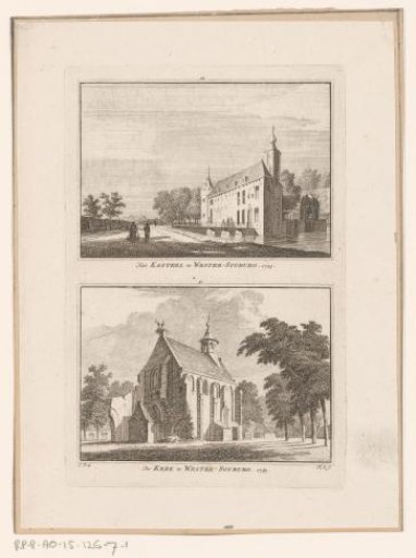 View of Kasteel Aldegonde and View of the Church at West-Souburg, 1743