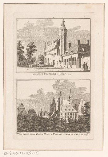 Two Views of Huis Rijnsburg at Oostkapelle, 1743