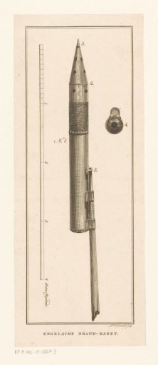 Congreve Rocket, possibly used by the English during the bombardment of Vlissingen, 1809