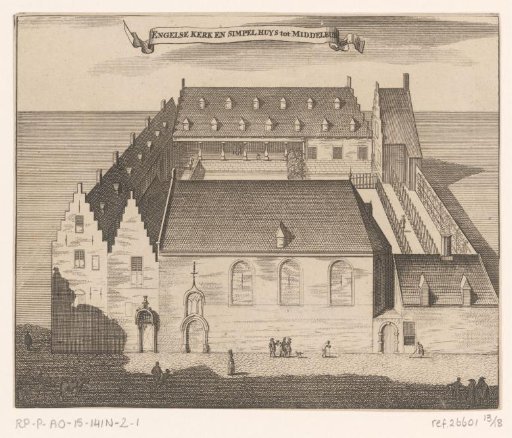 View of the English Church and the Simpelhuis at Middelburg