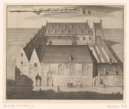 View of the English Church and the Simpelhuis in Middelburg