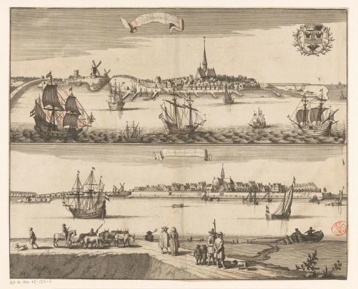 View of Oud-Arnemuiden and view of Arnemuiden