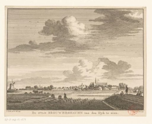 View of Brouwershaven, Seen from the Dike, 1745