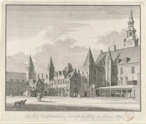 View of the Abbey Square in Middelburg, 1743