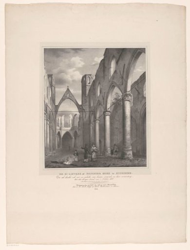 Ruin of the Sint-Lievensmonsterkerk in Zierikzee, after the fire of 1832