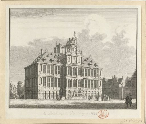 View of the Old Town Hall in Vlissingen, 1743