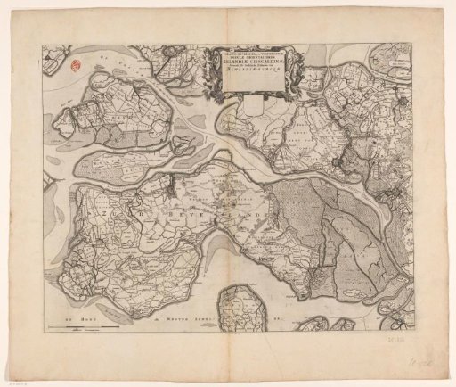 Map of the islands of Noord-Beveland, Wolphaartsdijk, and Zuid-Beveland