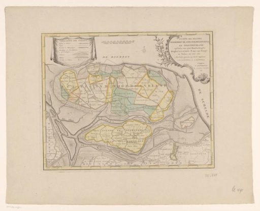 Map of the islands of Noord-Beveland, Wolphaartsdijk, and Oost-Beveland