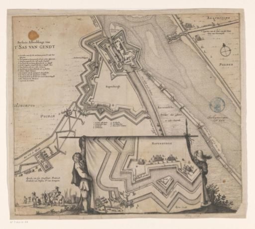 Plan of the besieged Sas van Gent, 1644