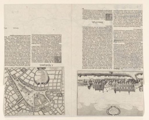 View of the Roosenberg Abbey in Waasmunster and a plan of the village of Sint-Niklaas