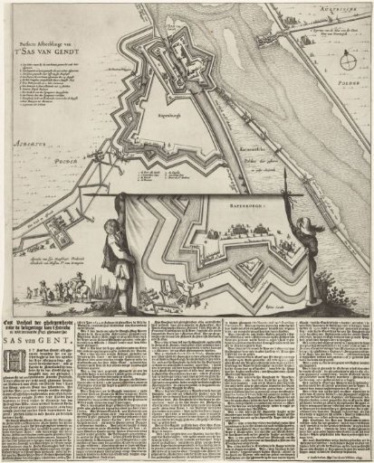 Plan of the besieged Sas van Gent, 1644