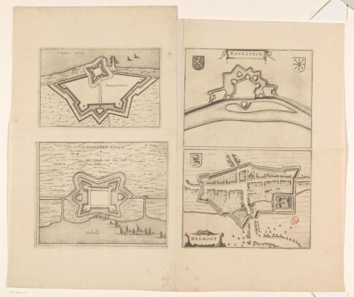 Fortress Plan of Philippine, Fort Liefkenshoek, Ravenstein, and Helmond