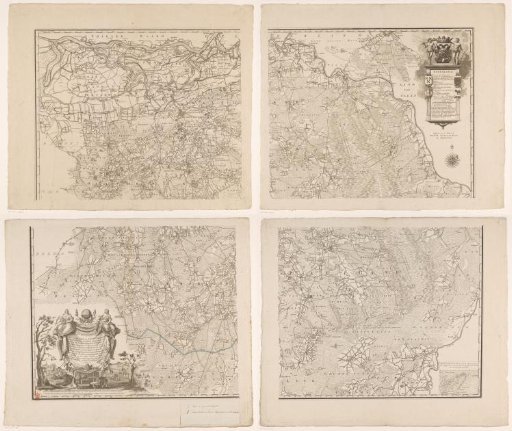 Map of Brabant, consisting of four parts