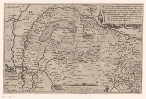 Map with the route of Maurice through Brabant, 1602
