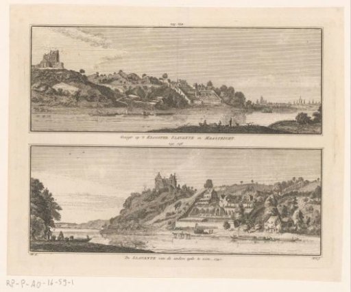Two views of the Slavante monastery near Maastricht