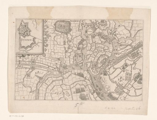 Map of Sluis besieged by Maurice, 1604