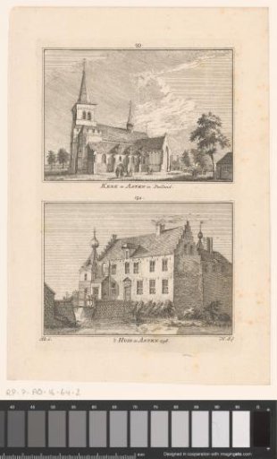 View of the Church in Asten and View of Castle Asten
