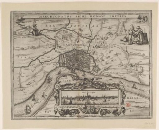 Map of Antwerp with a city view