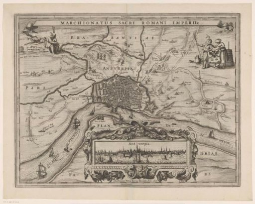 Map of Antwerp with a city view