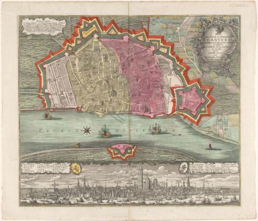 Map of Antwerp with a city view