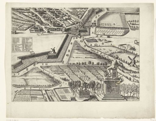 Large map of Antwerp with the failed attack in 1605 (lower right sheet)