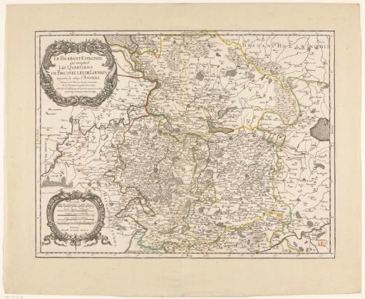 Map of the quarters of Brussels, Leuven and Antwerp
