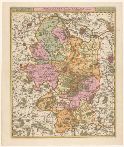 Map of the Brussels quarter, part of the Duchy of Brabant