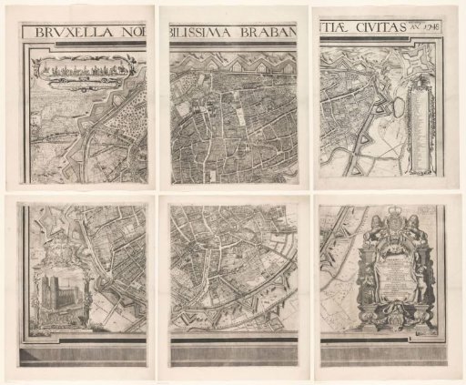 Map of Brussels, consisting of six parts
