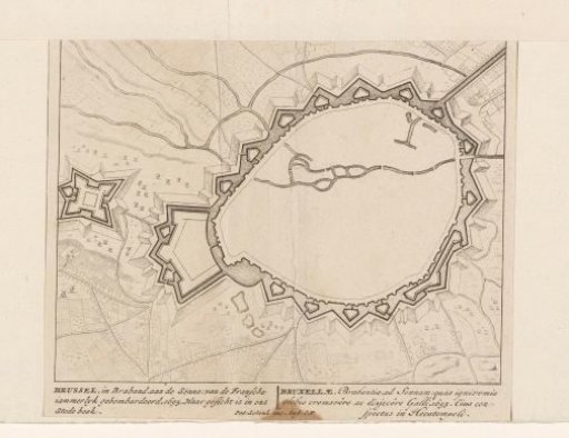 Fortress plan of Brussels, bombarded by the French army in 1695