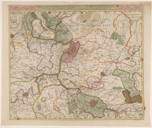 Map of the district of Antwerp, part of the Duchy of Brabant