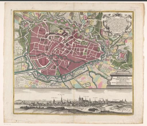 Map of Brussels with City View