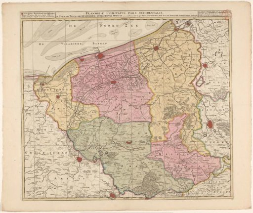 Map of the western part of Flanders