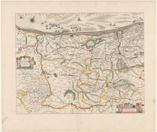 Map of the western part of Flanders