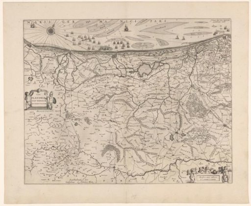 Map of the western part of Flanders