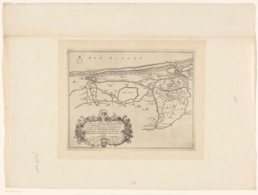Map of the Flemish coast between Dunkirk and Nieuwpoort