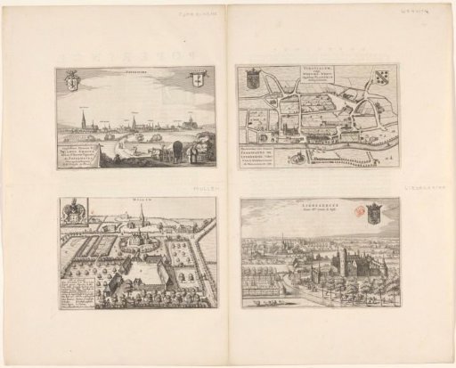View of Poperinge, Mullem and the Castle of Liedekerke and a map of Wervik