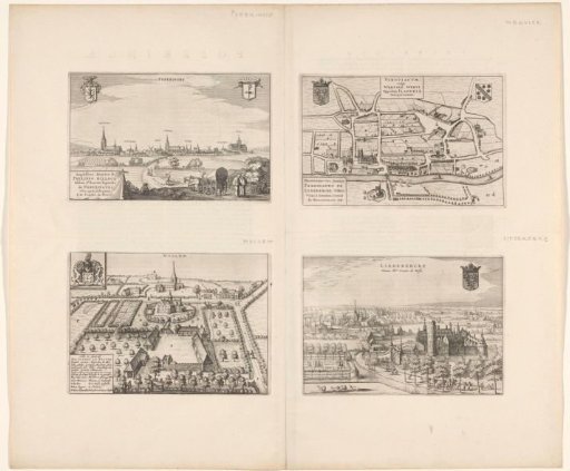 View of Poperinge, Mullem and the Castle of Liedekerke and a map of Wervik