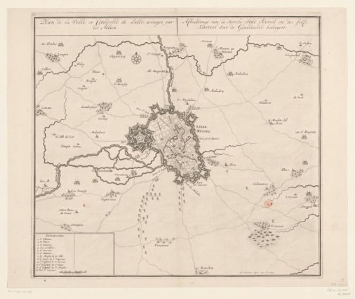 Map of the Siege of Lille, 1708