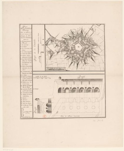 Plan and section of the Citadel of Tournai, 1709