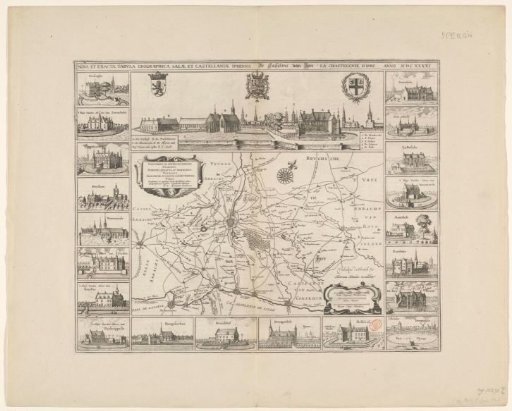 Map of the Bailiwick of Ypres and a view of Ypres