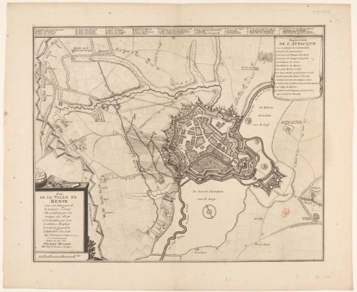 Plan of the siege of Menen, 1706