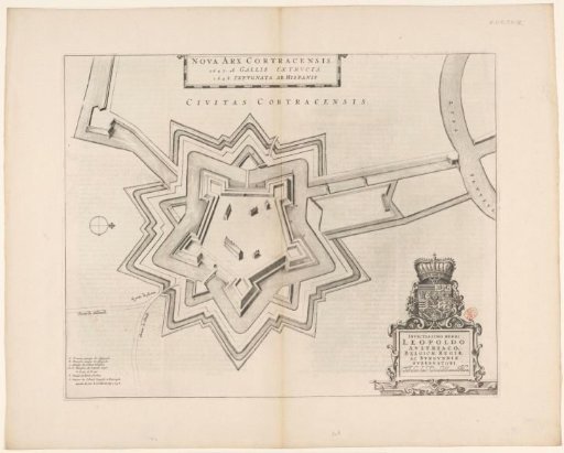 Map of the citadel of Kortrijk