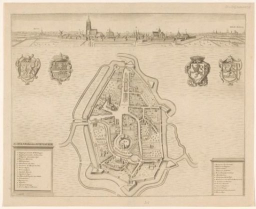 Map and view of Oudenaarde