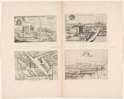 View of Boezinge, Waregem and Harelbeke and a map of Roeselare