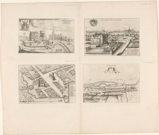View of Boezinge, Waregem and Harelbeke with a map of Roeselare