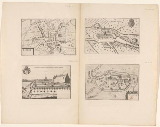 View of Ruiselede, Deinze and Meulebeke with a map of Tielt