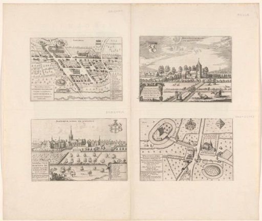 View of Heule and Dadizele and a Map of Izegem and Westouter