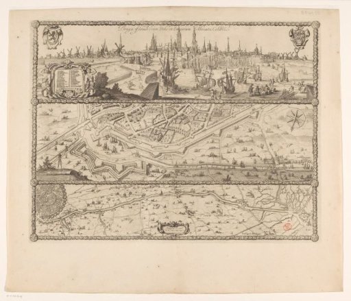 Triptych of the harbor of Bruges