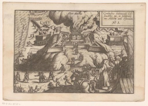 Siege of Ostend: fire in Fort Albertus on 13 November 1601