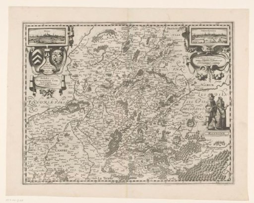 Map of the County of Hainaut, with a view of Bergen and Valenciennes